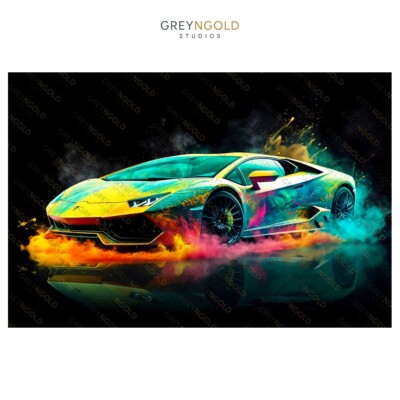 Lamborghini Super sport car Poster Wall Art Print pick size A4/A3/A2/90x60cm
