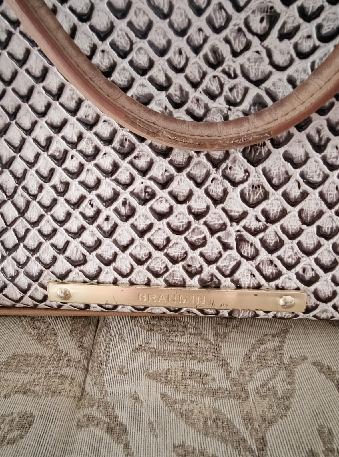 Brahmin Vivian Black Java Snake Dome Leather Satc… - image 5