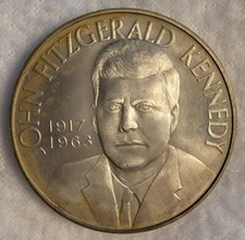 John Fitzgerald Kennedy Nation Homage - Heraldic Arts Company Rare Silver Medal