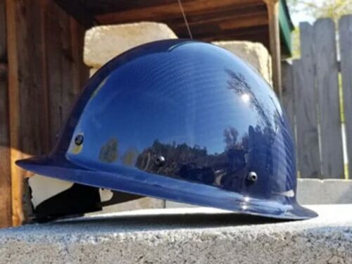 carbon fiber hard hat full brim Blue ANSI/ISEA Certified  - Afbeelding 1 van 4