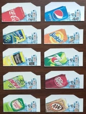 (10) SODA VENDING MACHINE 12oz "CAN"  Vend Labels (Flavor Strip) -VARIETY PACK 