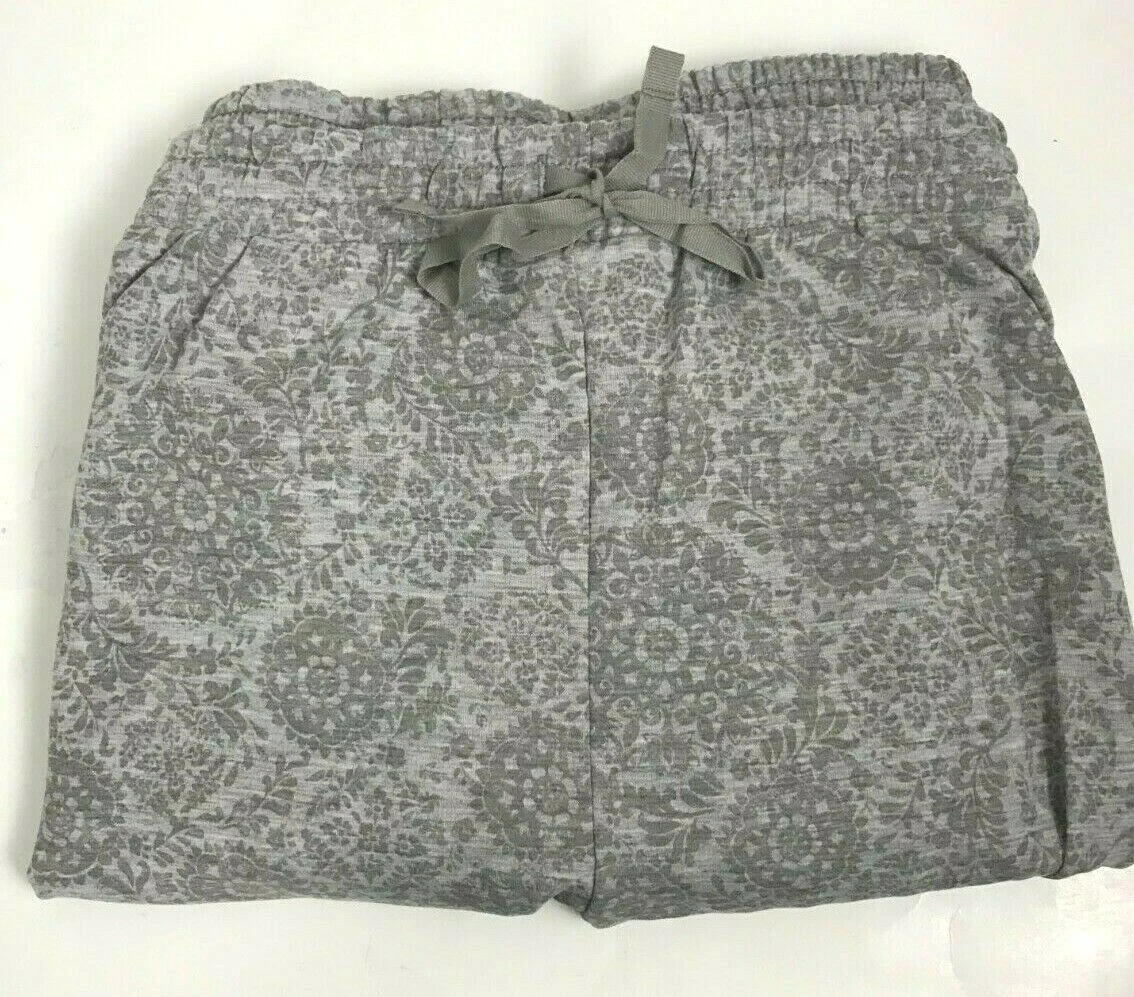 Karen Neuburger Women's Pajama Pants GRAY GEO Lounge Wear Drawstring 1X 2X  3X