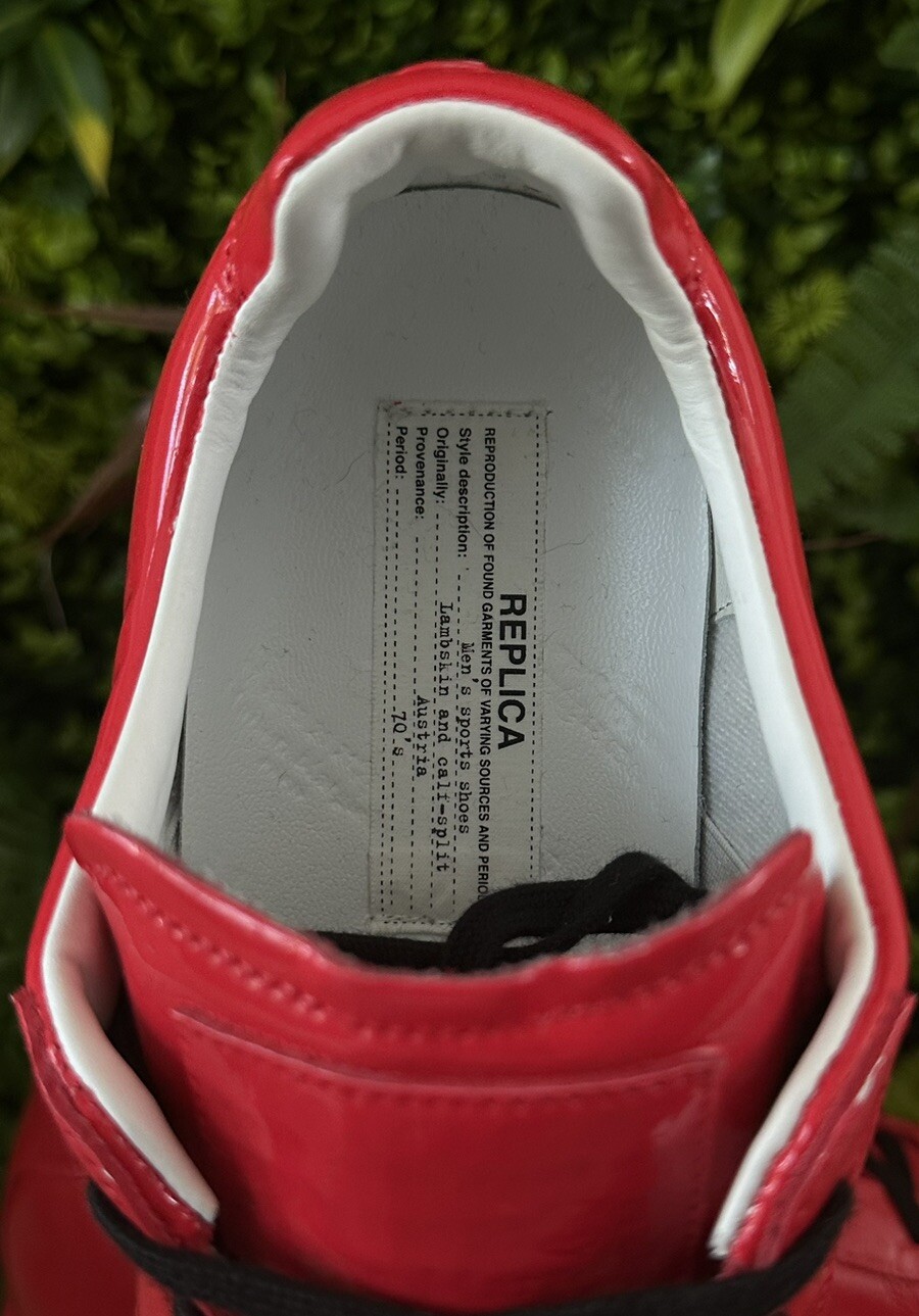 Maison Margiela Replica Lace-Up Sneakers 'Red Patent' S37WS0582P4487 image 7