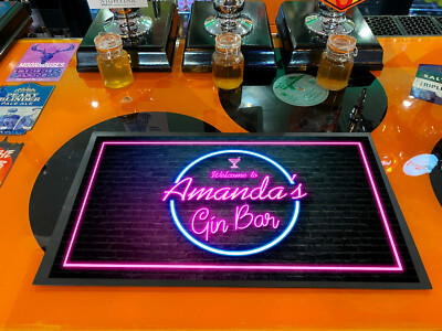 Tappetino per Gin Bar Viola Neon - Man Cave Home bar