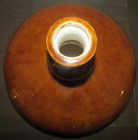 Vintage MCM Brown Art Pottery Glaze Ceramic Genie Decanter Bottle Steeple Top — photo 4