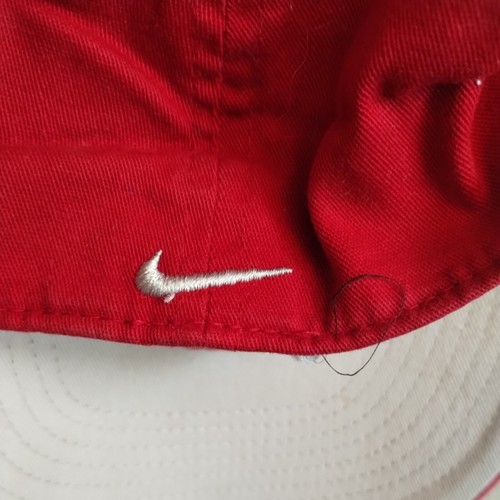 Nike Hat Fitted Toddler Baseball Cap 4 7 Red Cotton Large White Swoosh - Picture 13 of 13