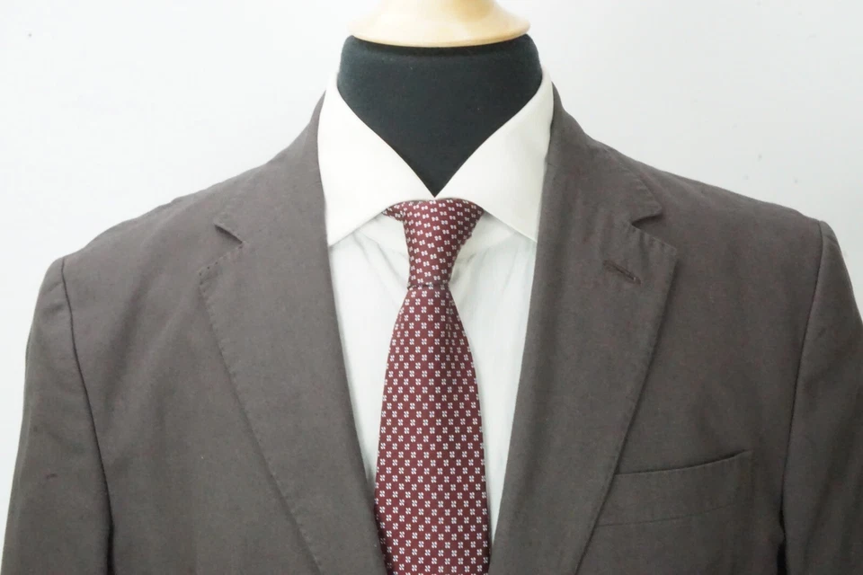 Carolina Herrera Marrón 100% Algodón 2 Piezas Traje Chaqueta Pantalones Talla 41 Foto 2 de 4