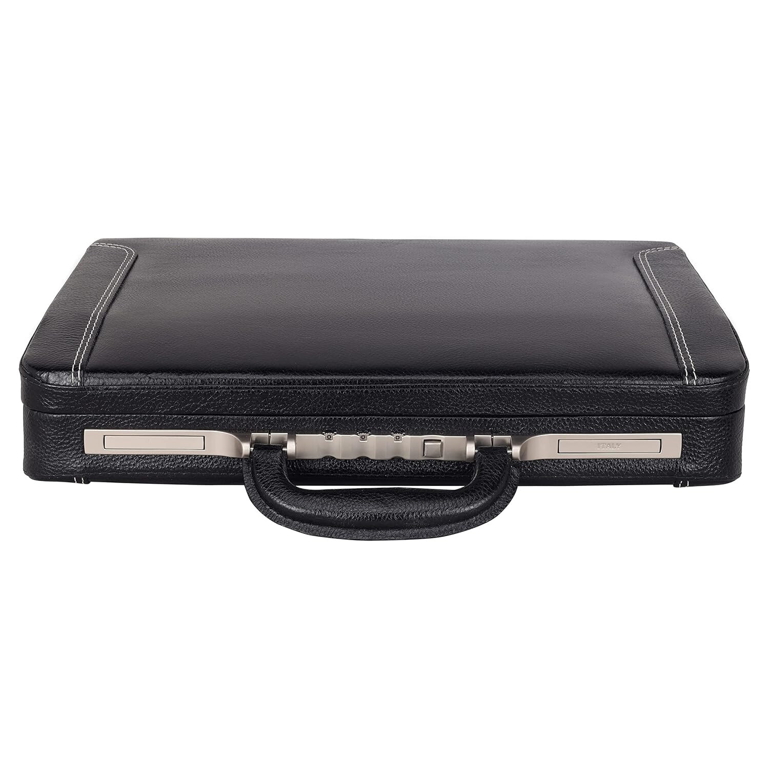 MALETÍN DE CUERO ITALIANO REAL GRANO SUPERIOR ADJUNTO PARA USO DE OFICINA BOLSO CON CERRADURA ITALIANO