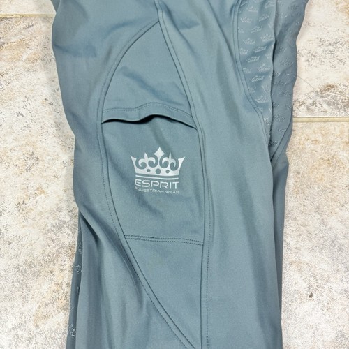 Esprit Full Seat Tights Womens Large Blue Breeches Equestrian Flap Pocket - Picture 9 of 9