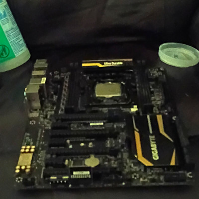GIGABYTE Ultra Durable Motherboard w/ Installed CPU Processor 5960X Installed.