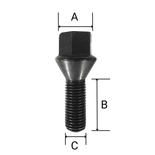 10 Schwarze Radschrauben Radbolzen Kegelbund M12x1,5 30mm KIA MINI Nissan Opel - Bild 2 von 7