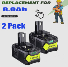 2x 8.0Ah Lithium Battery For Ryobi 18V P108 ONE PLUS P107 P104 RB18L26 RB18L50