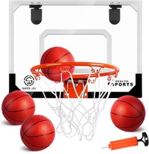 Pro Indoor Mini Basketball Hoop Over The Door - Wall Mounted White