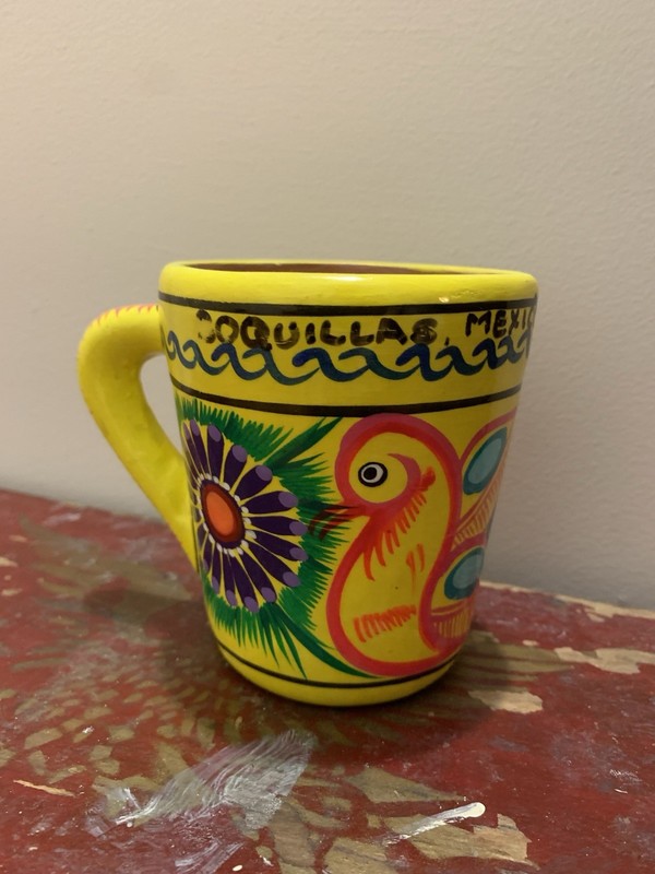 Vintage Made In Mexico - Boquillas Hand Painted Mug Authentic Original Quality