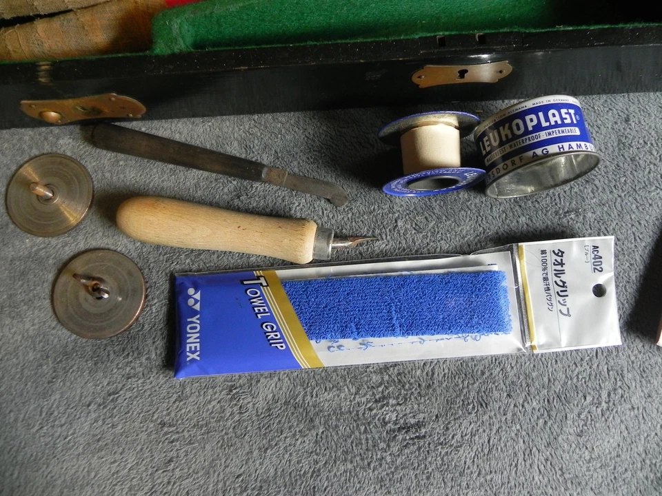 3 raquetas de bádminton Carlton vintage con un raro estuche alemán de madera Martin Baur Foto 2 de 4