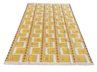 Geometric Handwoven Cotton Dhurrie Kilim Rug Color Multicolor Design Carpet Rug