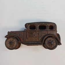 Antique 4" Original  ? AC Williams ? Cast Iron Red 4 Door Ford Sedan
