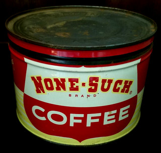 Vintage None Such Coffee 1 lb Tin Can Sprague Warner Chicago IL Original Lid