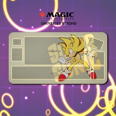 Playmat Super Sonic v2 - MTG Magic The Gathering x Sonic The Hedgehog