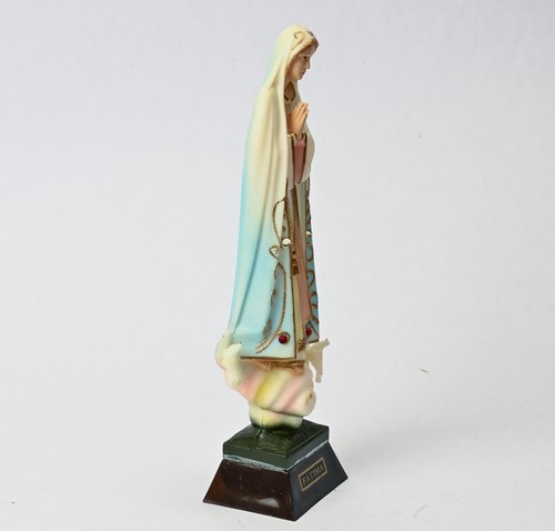 Beautiful Vintage Our Lady of Fatima 6-5/8" Color Statue Portugal - Picture 4 of 8