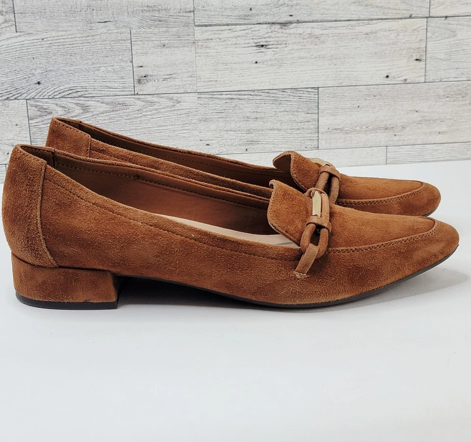 Carolina 9M Easy Spirit Marrón Gamuza Sin Cordones Cojín Cómodo Carrera Mocasines Zapatos Foto 4 de 4