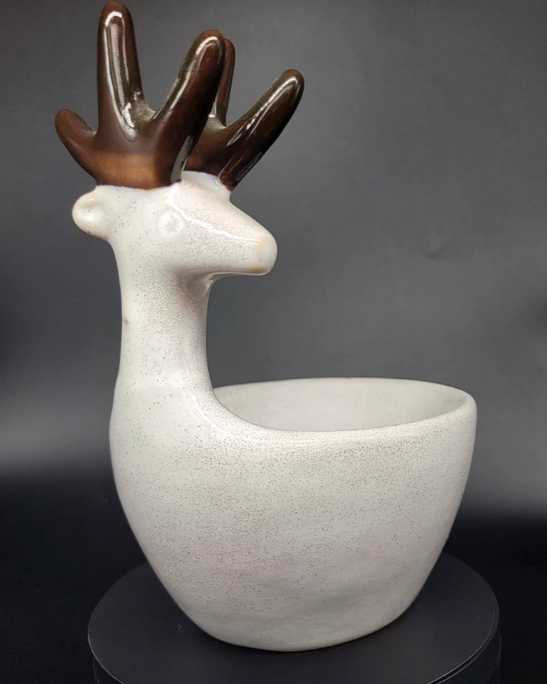 Porta baratijas de cerámica para ciervos decoración navideña diseños globales Foto 2 de 4