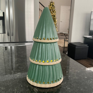 クレートアンドバレル　ツリー Faux Balsam Fir Pre-Lit LED Christmas Tree with White Lights 9' +