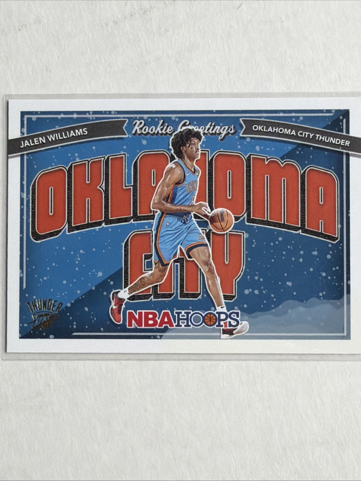 2022-23 Panini NBA HOOPS Winter JALEN WILLIAMS Rookie Greetings #12 RC Thunder