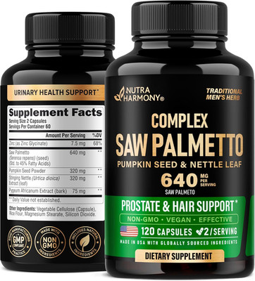 Saw Palmetto for Men 640Mg - Pumpkin Seed | Nettle | Zinc & Pygeum - Prostate He