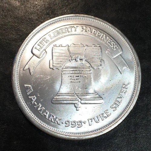 1oz Silver Bullion FROSTY A-MARK BELL & EAGLE style WE COMBINE SHIP #R768