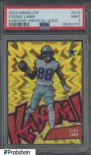 2023 Panini Absolute Kaboom! Vertical Gold #K22 CeeDee Lamb Cowboys 10/10 PSA 9