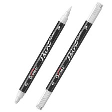 Overseas White Acrylic Paint Markers, 2 Pack Dual 1 Count Pack of 2 ,