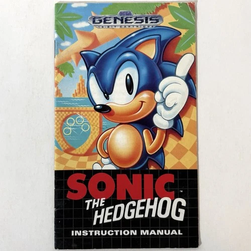 Sonic The Hedgehog Sega Genesis Instruction Booklet Manual Only Vintage 1992 OEM