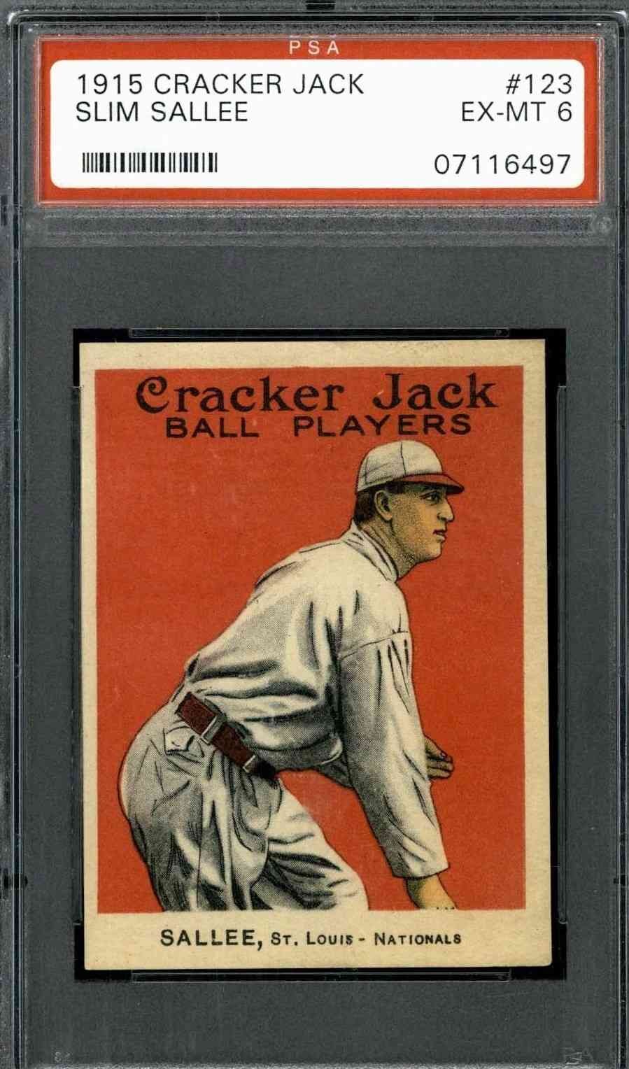 1915 Cracker Jack #123 Slim Sallee - PSA 6