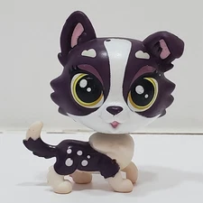 Littlest Pet Shop Dawna Robertson Purple White  Spotted Dog #3913