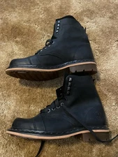 Dr Martens Mens Pier Boot 7 Men Women 8 Black  Leather Lace Up Sole Hiking