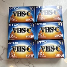 TDK VHS-C HG Ultimate TC-30 Camcorder Tapes 30min Pack of 6 Recordable