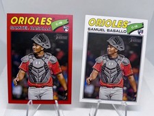 Samuel Basallo 2026 Topps Heritage #175 Red Border + Base Orioles