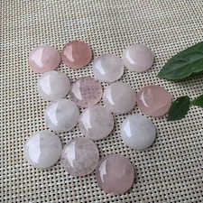 10pcs 20mm Natural Rose Quart Stone Round CAB CABOCHON DIY Jewelry No Holes