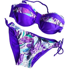 Purple Two Piece  Bathing Suit Bikini Swim Suit Size Small NEW Beach Coquette