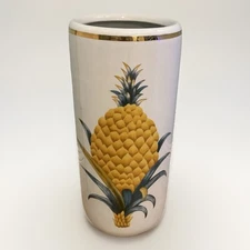 Vintage Umbrella Stand Holder Italian Fornasetti Style Double Pineapple 18”x8”