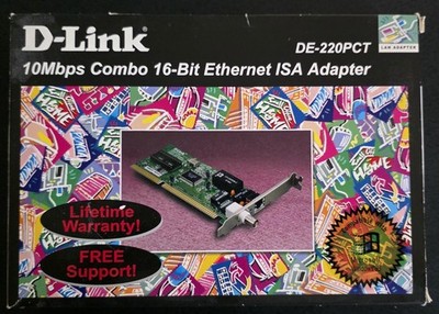 D-Link DE-220PCT 10Mbps Combo 16-bit Ethernet ISA Adapter Card