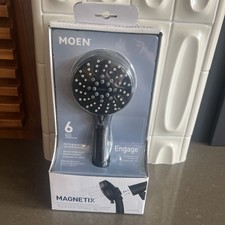 MOEN Engage Magnetix 6-Spray Single Wall Mount Shower Head Matte Black 26100EPBL