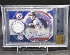 2025 Topps Finest Rookie Autograph Relic Jacob Wilson Blue /99 BGS 9 AUTO 10