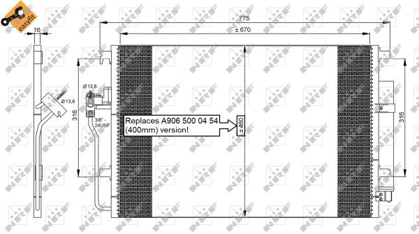 Air Con Condenser fits MERCEDES SPRINTER 906 1.8 2008 on M271.951 AC NRF Quality - Image 10