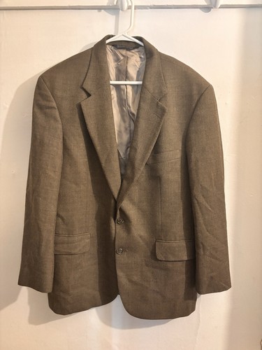 Vintage 80s-90s Lands End Tweed Wool Blazer Made In USA Size 43 R - Picture 1 of 20