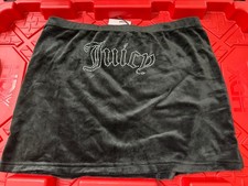 NWT Juicy Couture Black Bling Velour Skirt Size M Medium