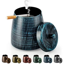 Yiiwinwy Ashtray for Cigarettes Outdoor Outdoor Ashtray with Lid for Cigarett...