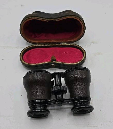 Opera Glasses With Leather Case Antique Lemaire Paris Binoculars Bsk. - Picture 1 of 15