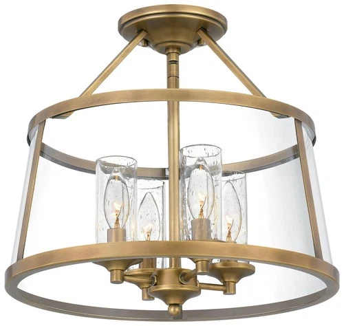 Quoizel Barlow 16"W Weathered Brass 4-Light Ceiling Light - Picture 2 of 7